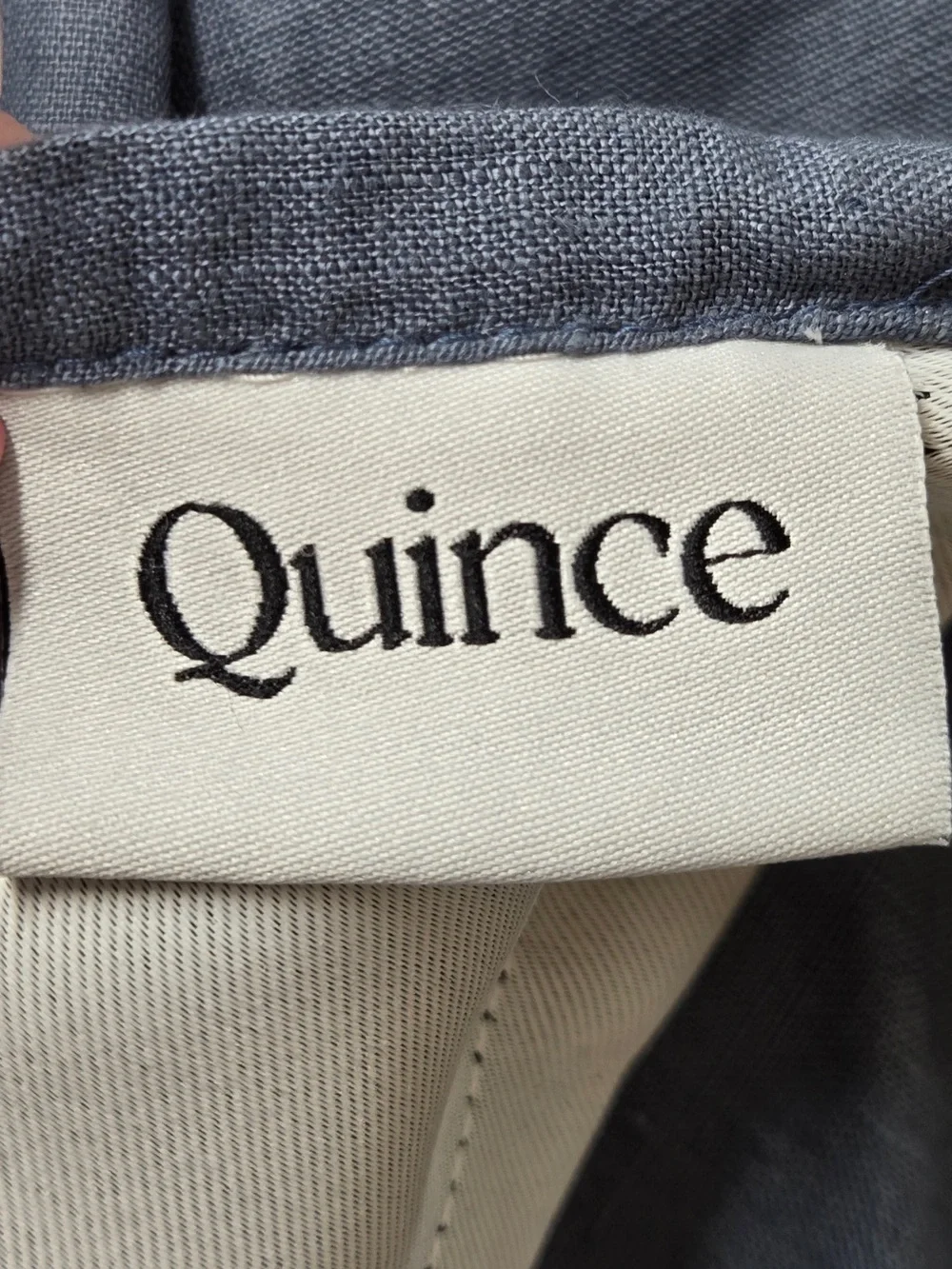 NWT QUINCE Set Of 2 48x84 European Linen True Blackout Curtains Chambray 9080